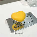 bouton toilette forme cœur rouge blanc jaune rose moderne salle bain adhésif fixe plaque