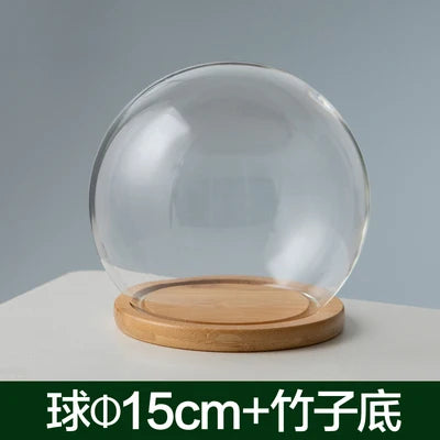 boule verre transparent socle bois décoration d'intérieur moderne objet d'exposition moderne