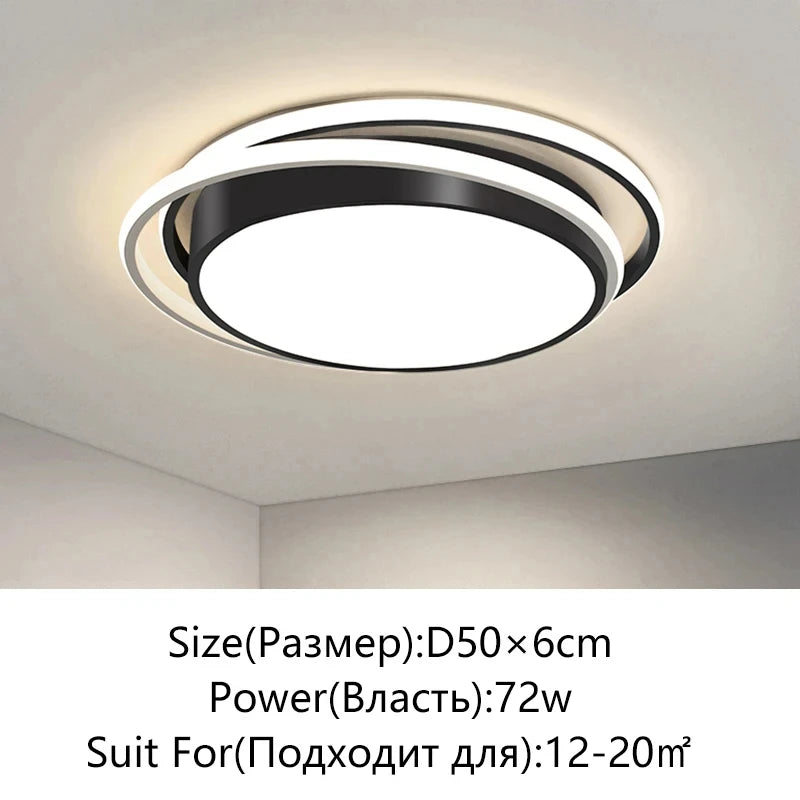 plafonnier led moderne noir blanc doré minimaliste fer salon chambre
