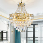 lustre cristal doré transparent classique encastrée led h71cm d60cm