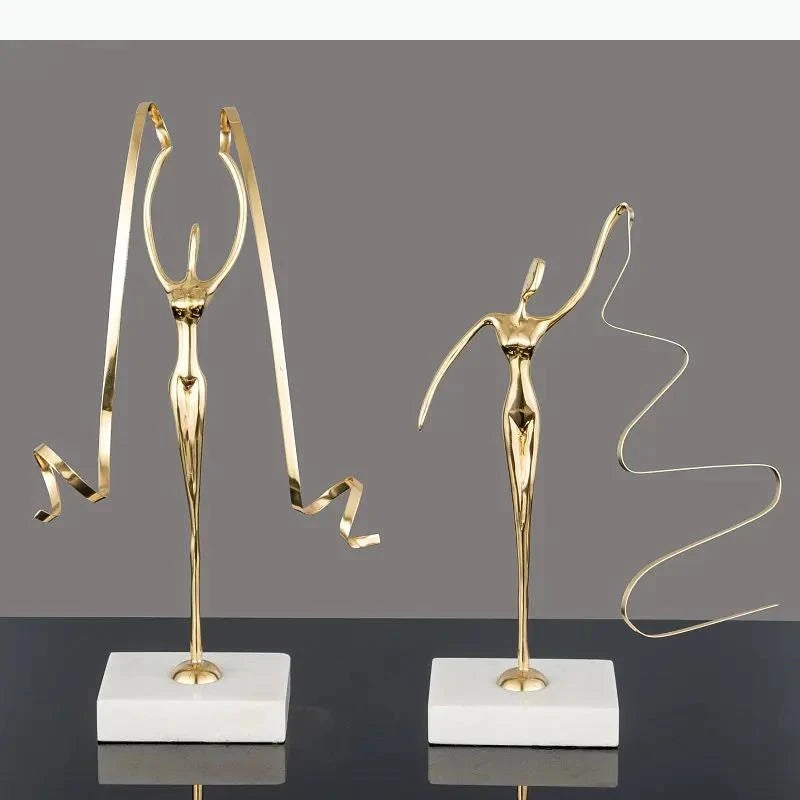 sculpture abstraite or contemporaine base plate moderne maison