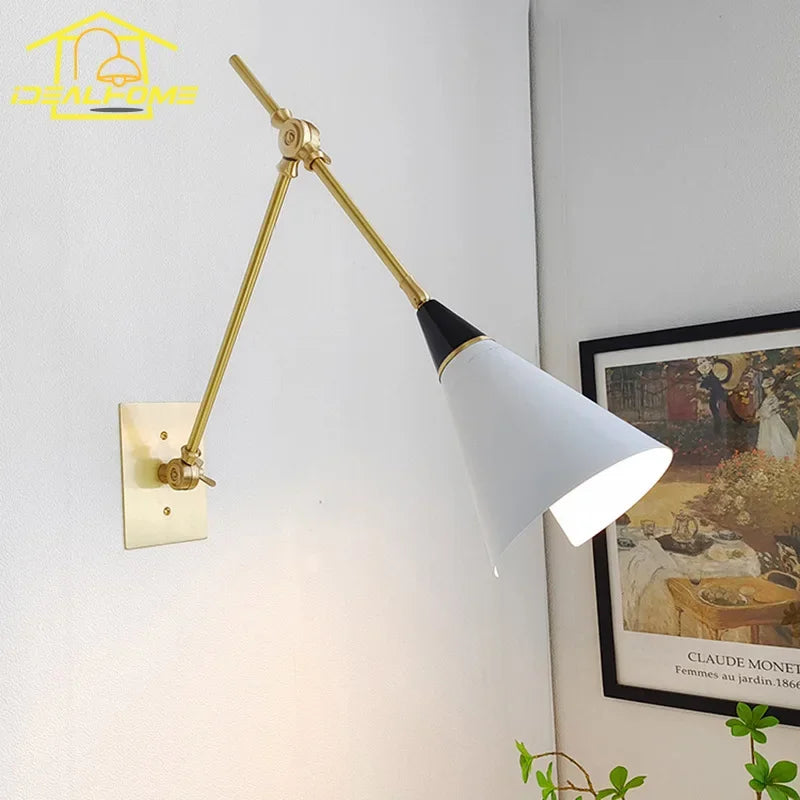lampe murale articulée or noir moderne plaque murale LED amovible certifications multiples