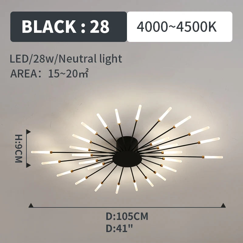 plafonnier moderne led or noir lumineux éclairage intérieur chambre salon enfants