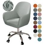chaise moderne couverture tissu carreaux beige clair protection polyester elasthanne