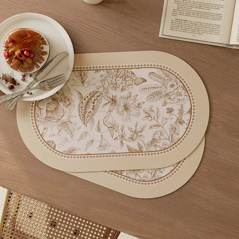 serviette table verte classique fleurs lin respectueux environnement 30x45cmversible facile nettoyer
