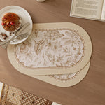 serviette table verte classique fleurs lin respectueux environnement 30x45cmversible facile nettoyer