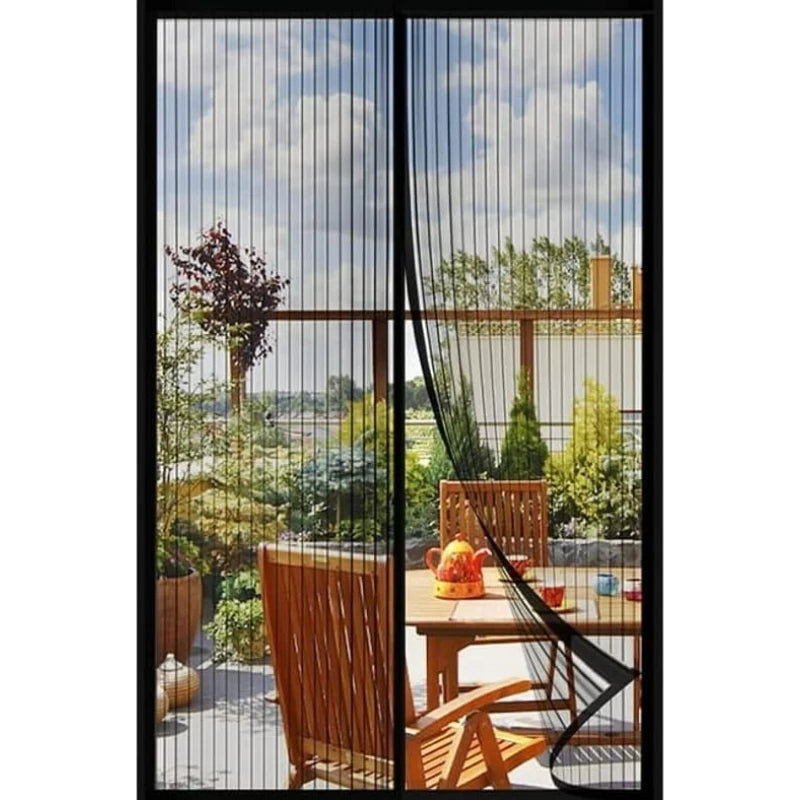 rideau porte magnétique noir maille fine 90cm 210cm moderne sans perçage opaque salon chambre