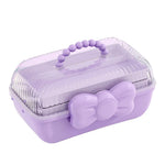 boîte rangement bijoux moderne portable poignée noeud papillon clips cheveux bagues bracelets enfants chambre