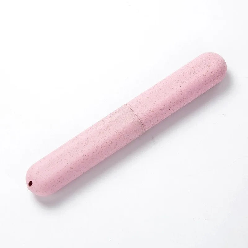 boîte rangement réutilisable moderne brosse dents rose bleu vert beige