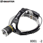 lampe frontale led rechargeable tissu points blancs mode highlight flash trois réglages ceinture ajustable