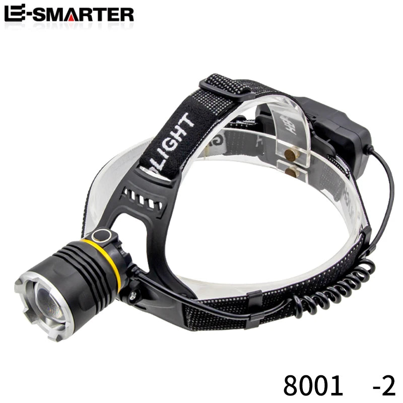 lampe frontale led rechargeable tissu points blancs mode highlight flash trois réglages ceinture ajustable