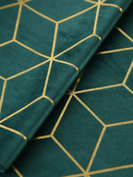 nappe verte géométrique velours moderne élégante polyester 35x150cm 35x180cm 35x220cm dorée motifs or
