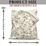 sac main fleurs roses feuilles vertes fond beige vintage romantique poignées détachables femme