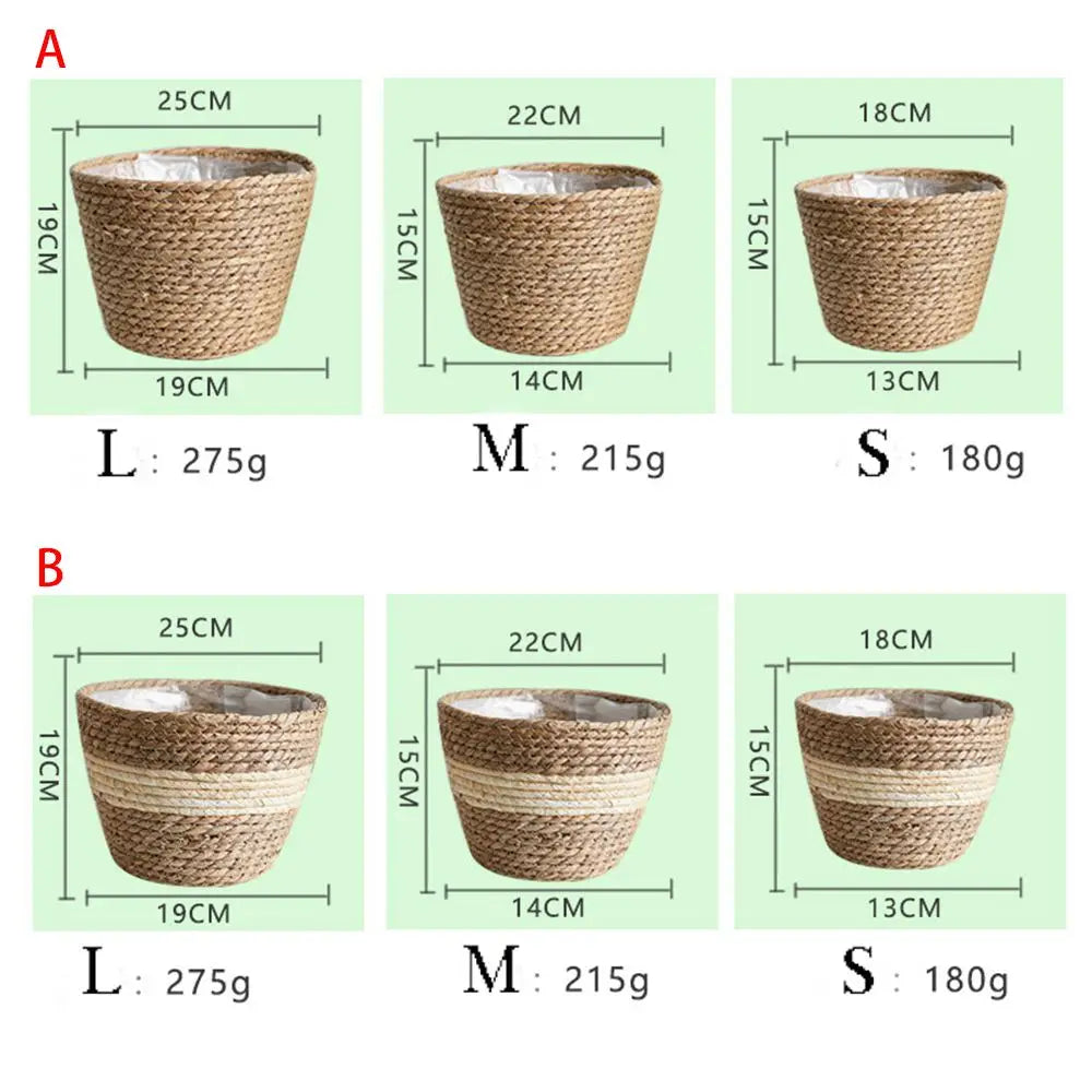 panier tissé motif géométrique rustique intérieur extérieur plantation plante décoration naturelle