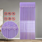 rideau moderne violet rose bleu clair brodé transparent chambre salon
