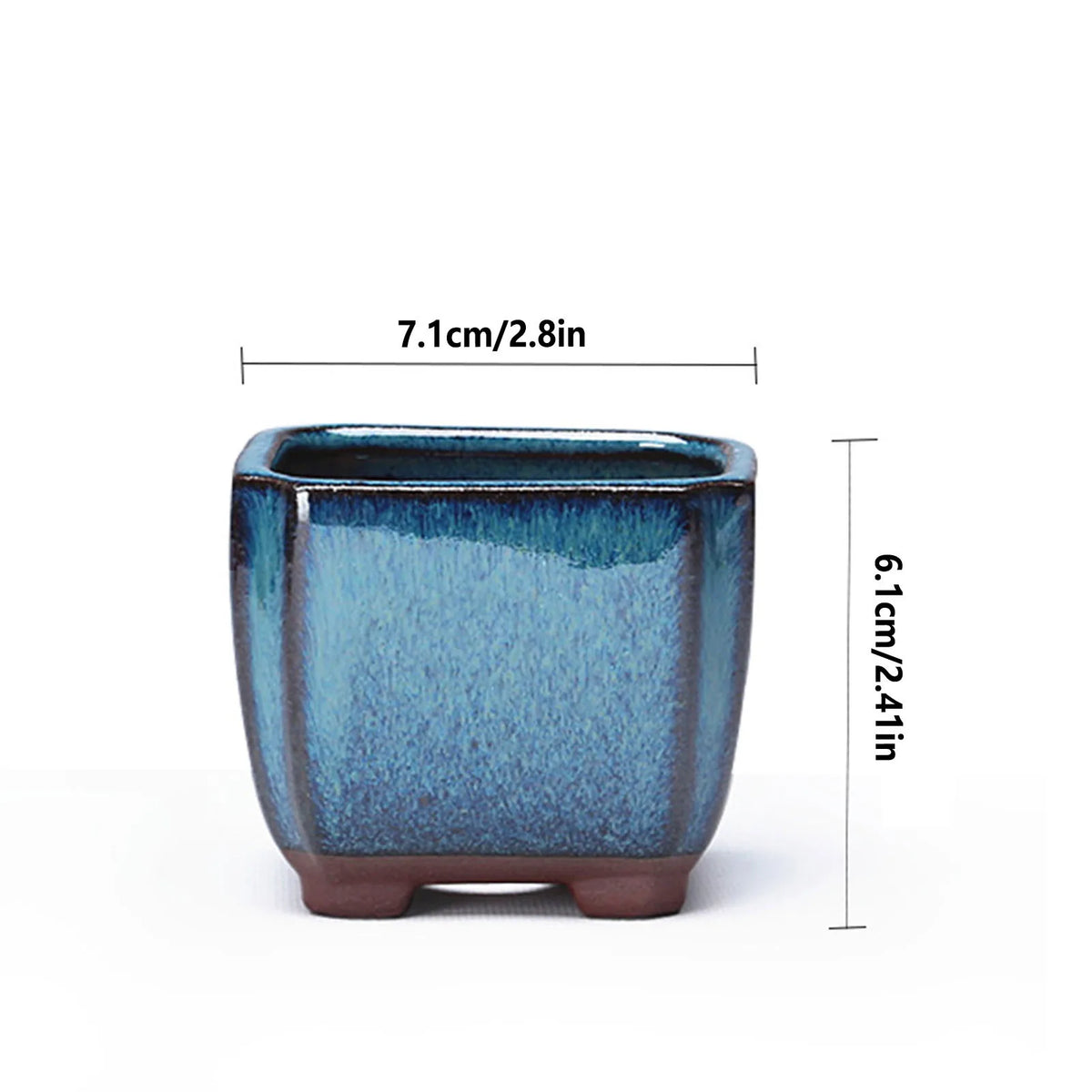 cache pot céramique bleu rose texture granuleuse classique décoration intérieure fleur plante verte non