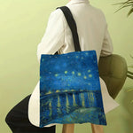 sac main décontracté moderne motif floral urbain van gogh femme toile lin