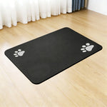 tapis nourriture animal imprimé pattes moderne beige clair rapide séchage bol