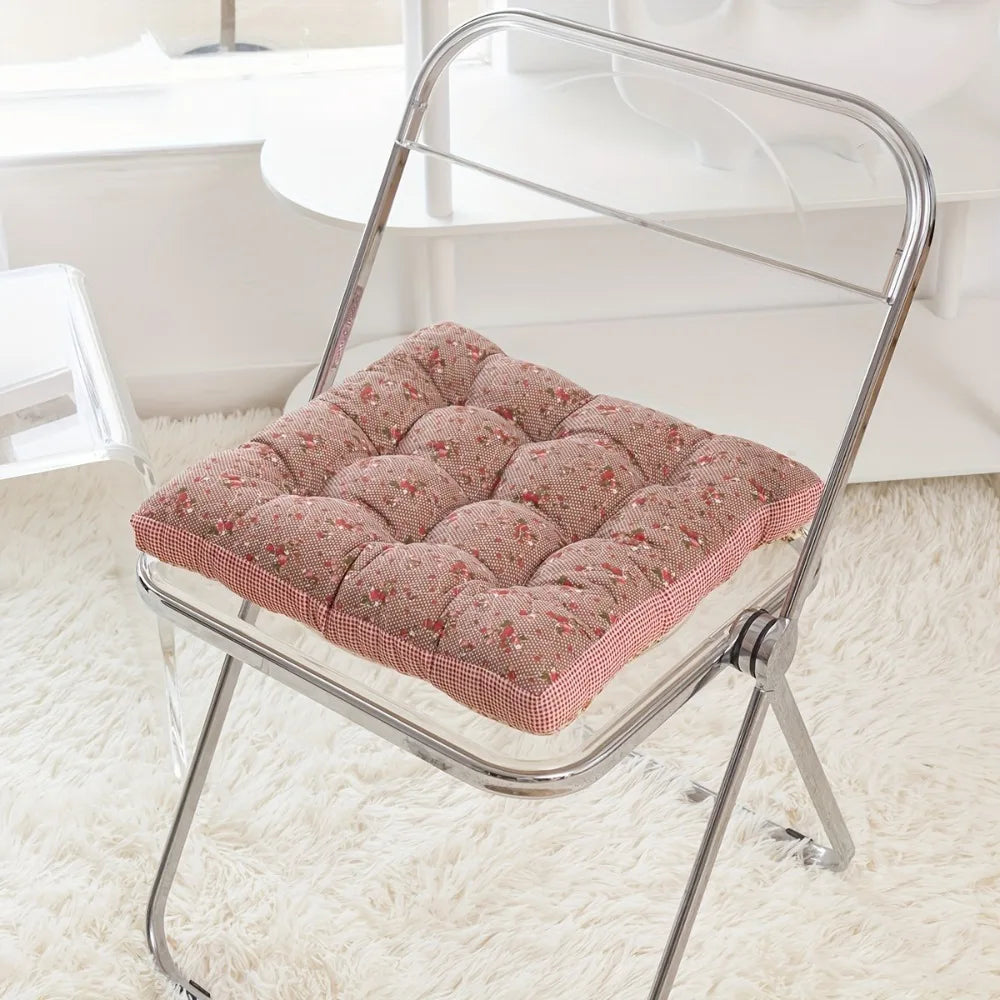 coussin chaise carré patchwork floral rose bleu doux coton épais imperméable