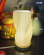 lampe table moderne blanc rayures verticales opacité base plate câble électrique chambre étude