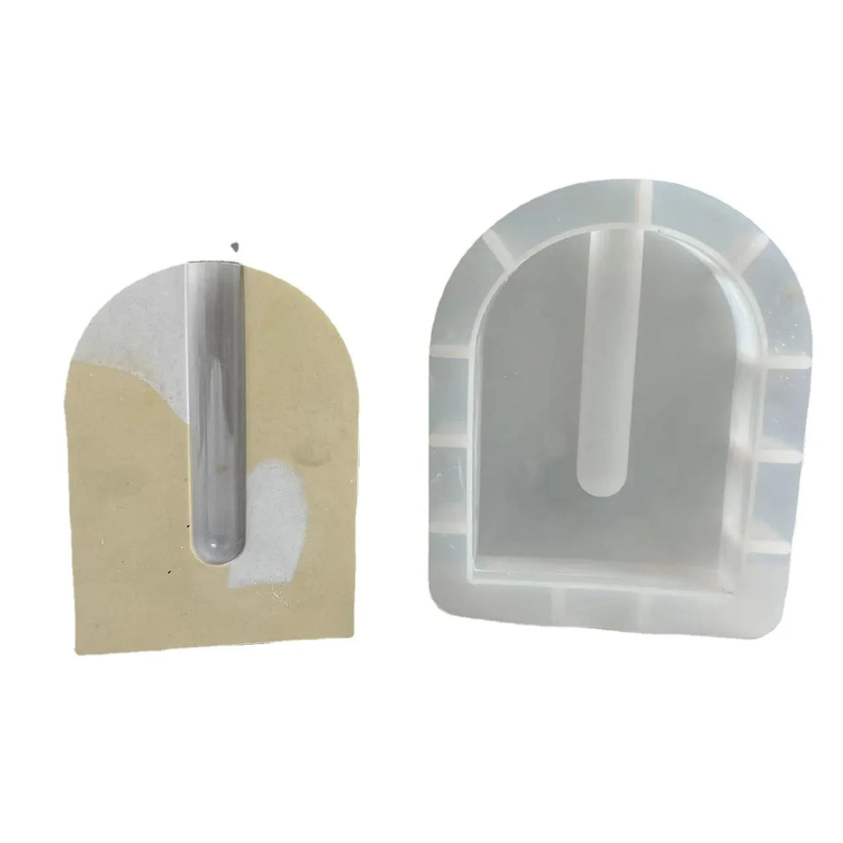 supports fleur silicone beige blanc texture marbrée moderne minimaliste tubes essai transparents
