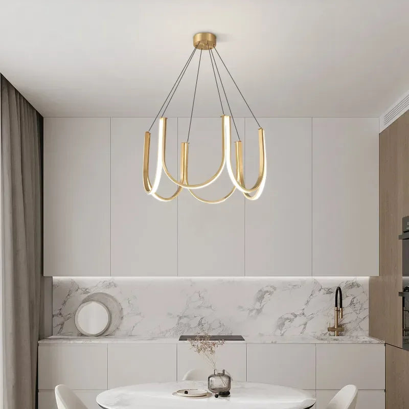 suspension lumineuse moderne or noir blanc ampoules led minimaliste contemporain semi encastrée certifications ul