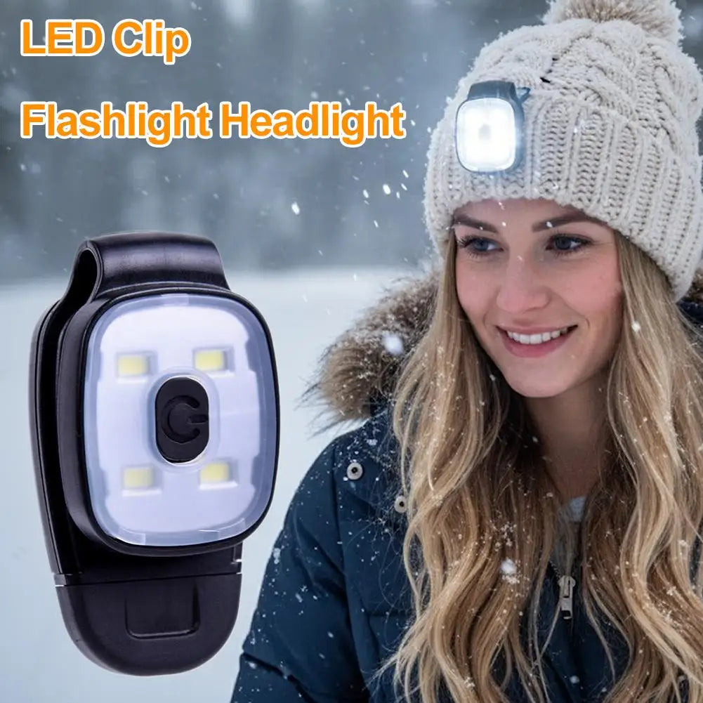 lampe frontale led rechargeable usb clip étanche noir blanc moderne pratique