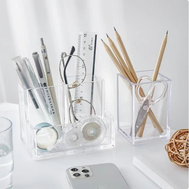 organisateur transparent moderne boîtes rangement accessoires maquillage brosse cosmétiques étui porte outils multifonctionnels