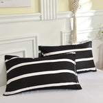 lot deux taies d'oreiller rectangulaires 48x74cm housse coussin décorative motif géométrique moderne