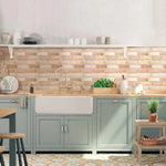 panneau mural décoratif moderne brique 3d autocollant beige marron clair résistant humidité isolation thermique