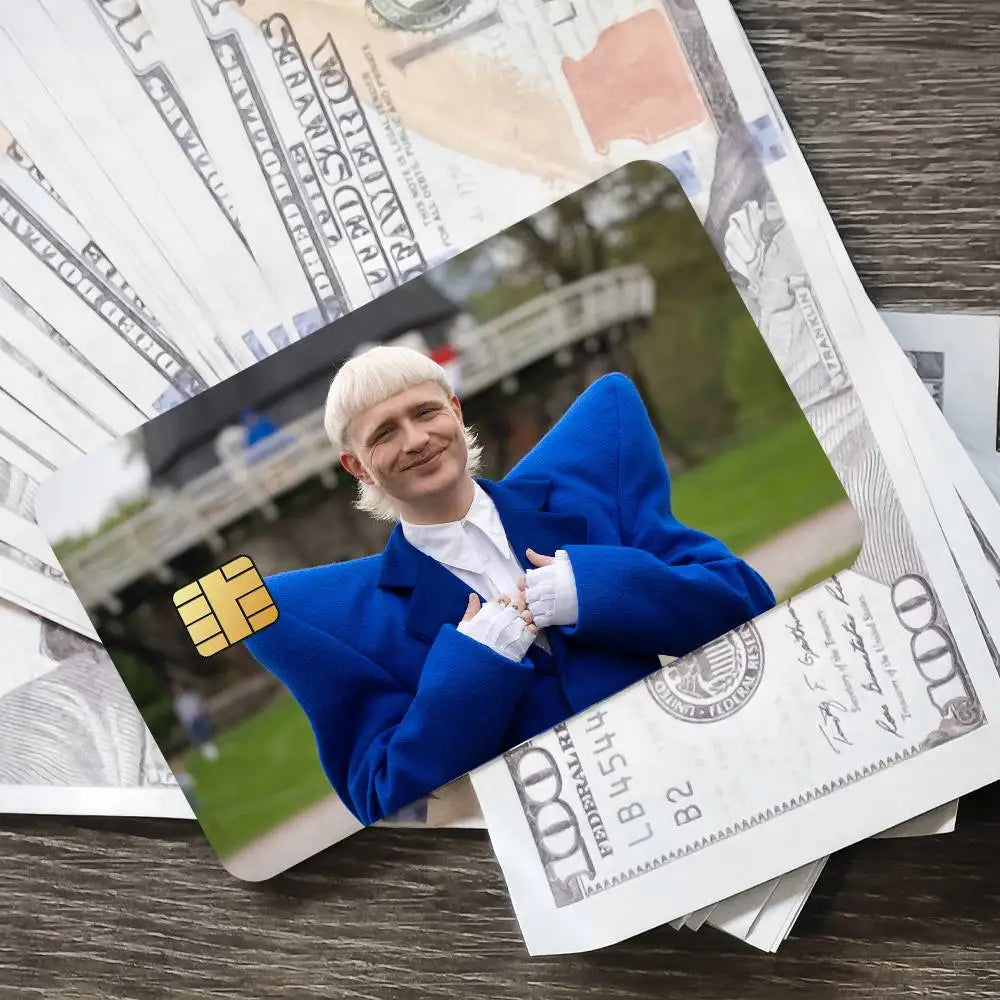 autocollants carte bancaire unity dessin animé noir blanc bleu moderne adhésif étanche résistant graphique