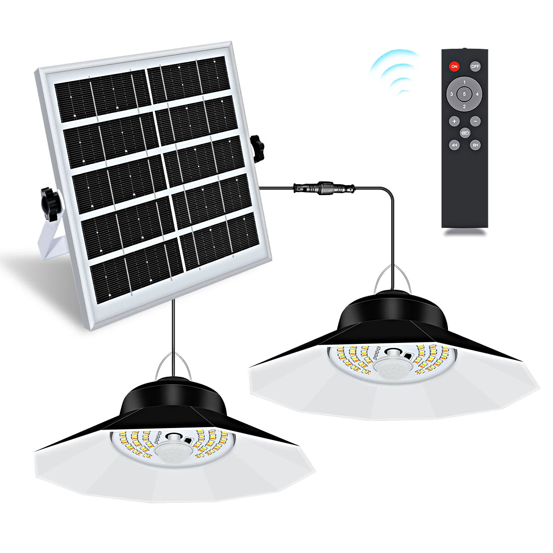 lampe solaire extérieure noire led ip65 moderne télécommande lumière ajustable autonomie