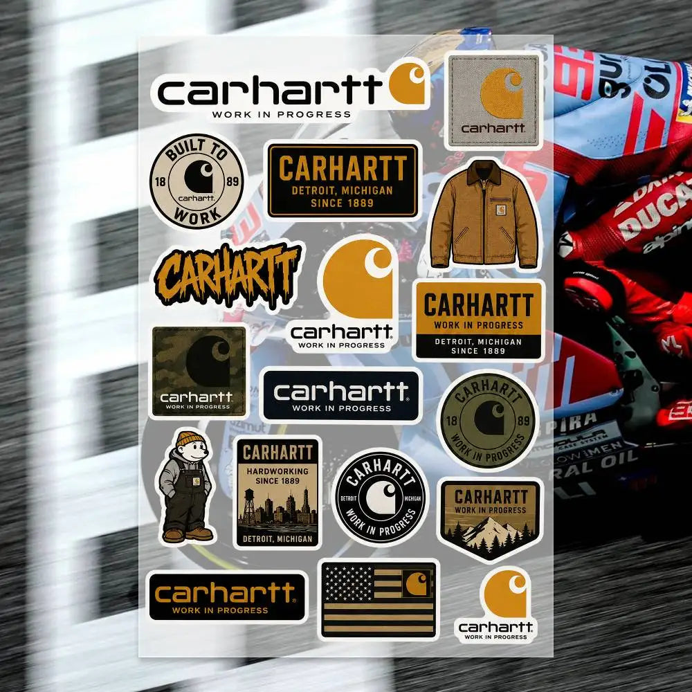 sticker ensemble dessin animé haute qualité papier américain vintage logos textes illustrations