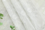 rideau blanc fleurs brodées tulle polyester classique translucide salon chambre