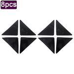 protections d'angle triangulaires adhésives tapis meubles antislip noires grises minimalistes 12pcs poils longs alvéolées