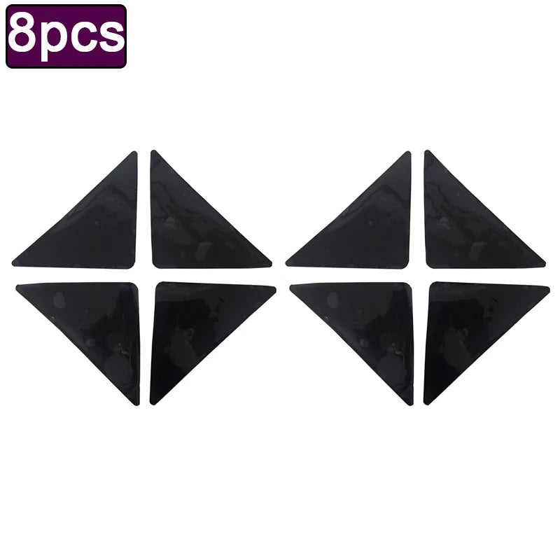 protections d'angle triangulaires adhésives tapis meubles antislip noires grises minimalistes 12pcs poils longs alvéolées