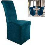 housse chaise banquette velours noir adhésif moderne salle manger unie polyester elasthanne