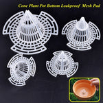 cache pot conique transparent moderne plateaux poterie ligne verticale polymère prévention perte sol plante