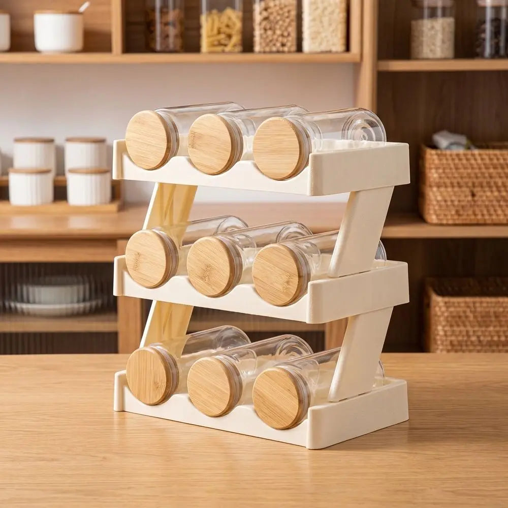 rangement multiple bouteilles bocaux blanc crème moderne minimaliste réutilisable acier inoxydable
