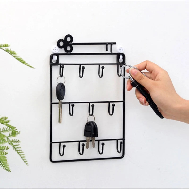 porte clés mural moderne noir blanc doré industriel vintage bijoux clés decoration minimaliste opaque