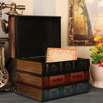 boîtes rangement vintage ornements livre décorative réutilisables ornement doré motifs géométriques