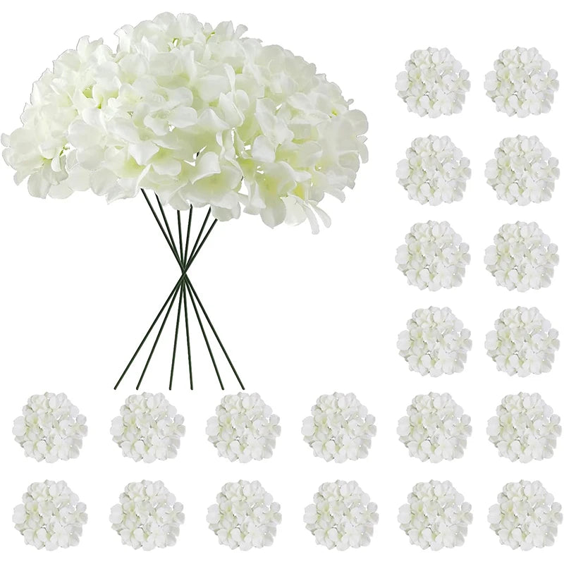 bouquet fleurs artificielles hydrangées blanc moderne mariage décoration intérieure anniversaire baby shower