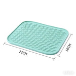 tapis protection silicone respectueux environnement moderne rayures horizontales vert clair bleu orange gris