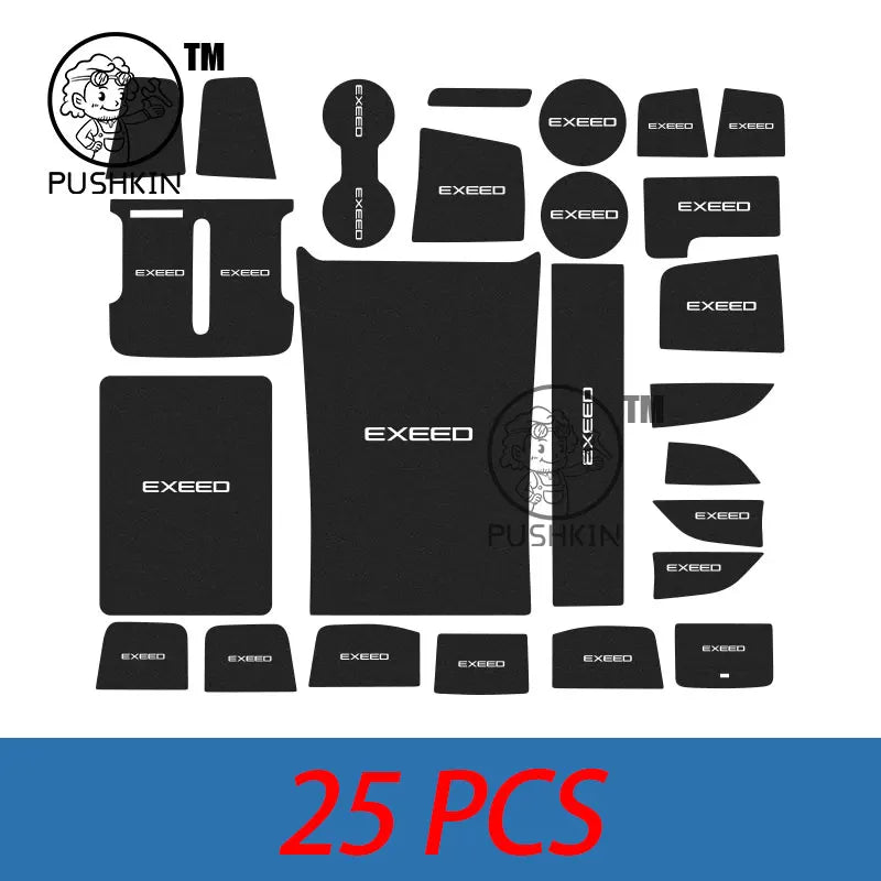 tapis sol voiture noir logo EXEED imprimé moderne adhésif ensemble complet