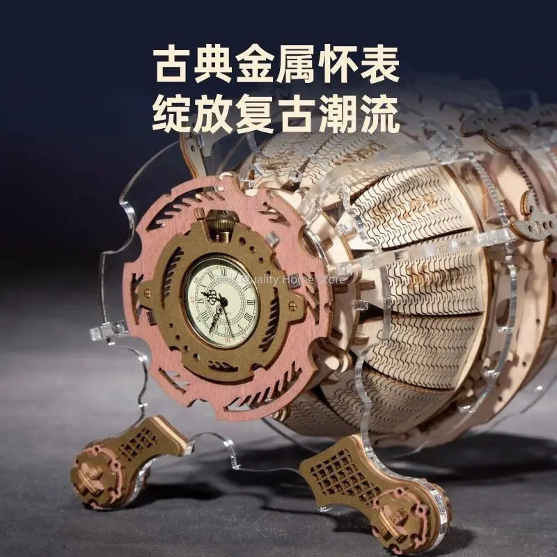 horloge mécanique steampunk dorée transparente gravure vintage pièces détachées calendrier assembleur bricolage intérieur