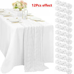 ruban table vert olive crêpe plissé classique élégant imperméable réutilisable mariage fête banquetôtelextérieur 90x180cm