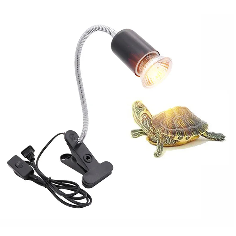 lampe pince e27 câble 1.8m blanc noir moderne reptiles animaux compagnie clip thermique uva