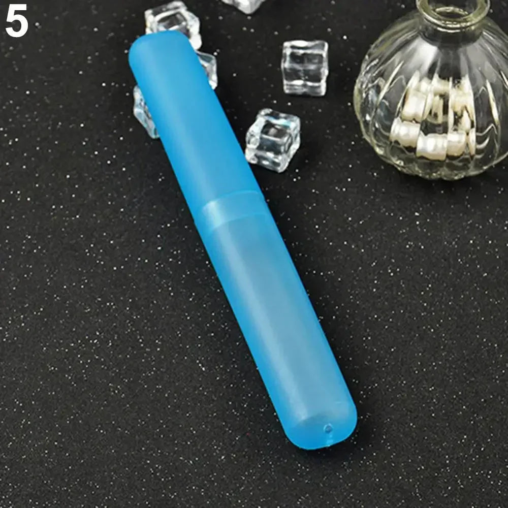 boîte rangement moderne brosse dents réutilisable bleu vert violet rose transparent