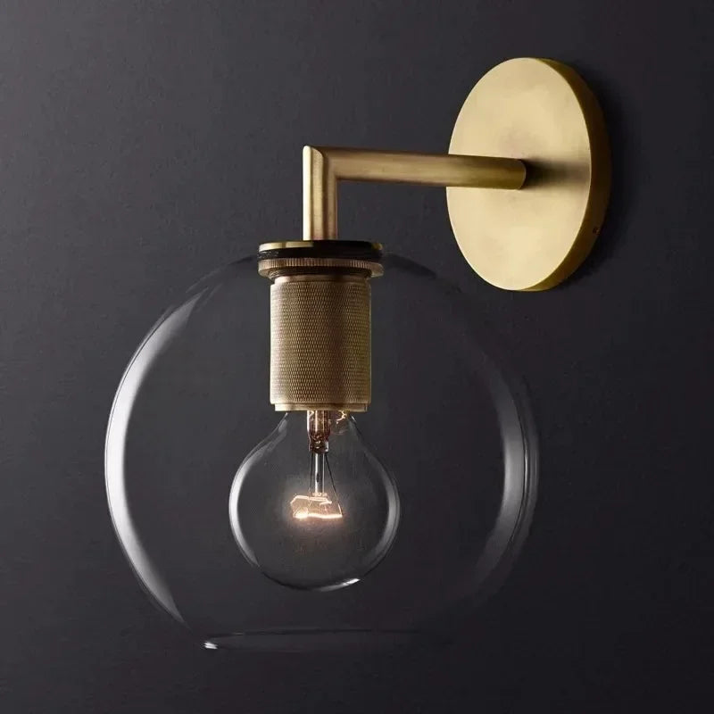 Lampe murale moderne or blanc transparent salle manger chambre coucher