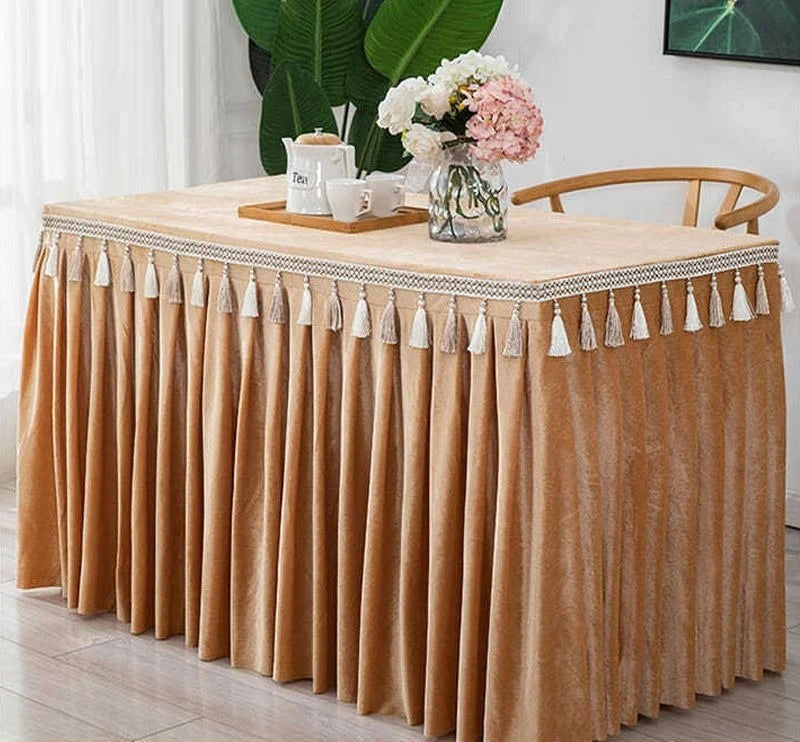 jupe table velours rouge blanc vert foncé gris violet classique réutilisable maison mariage banquet